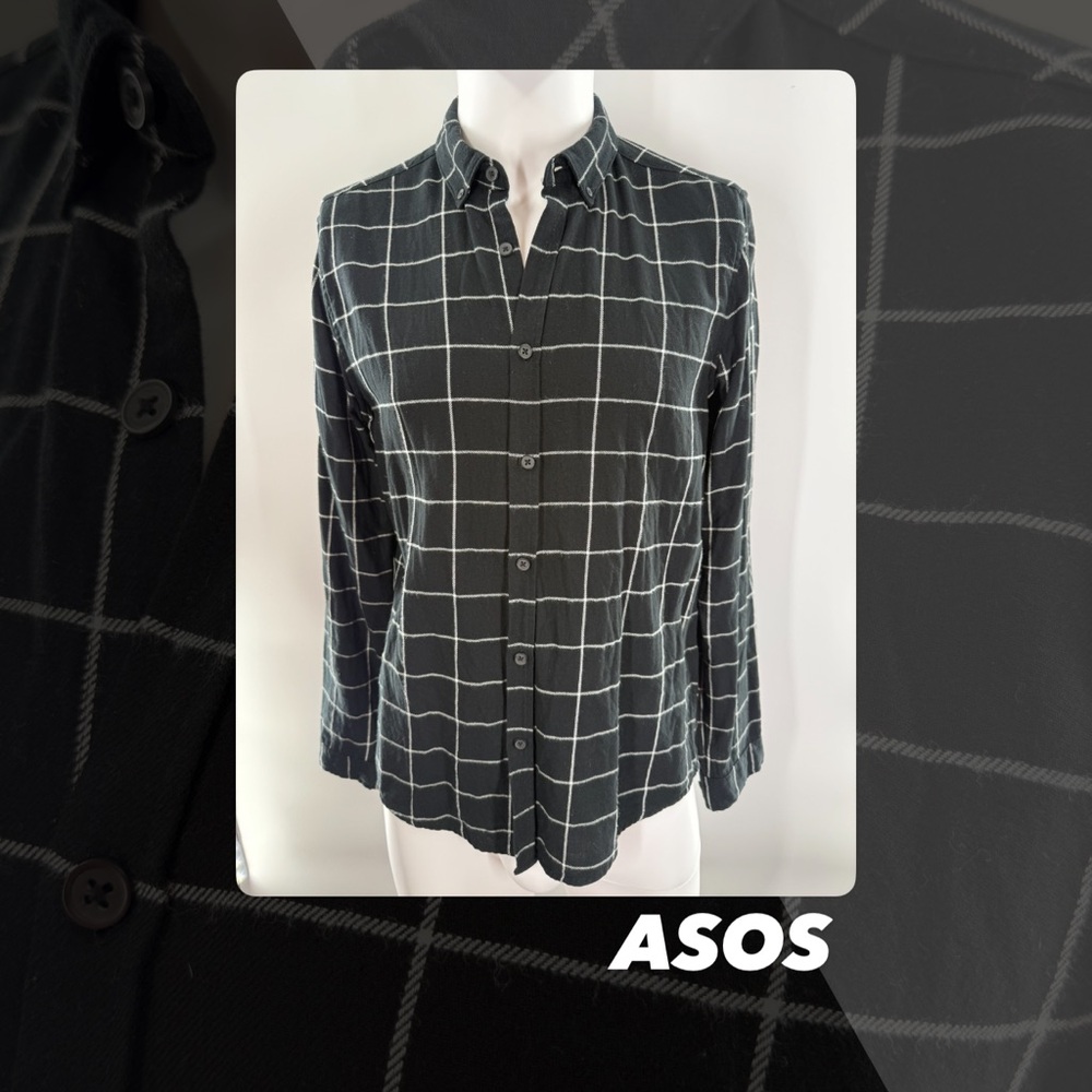 EUC Asos Window Pane Button Down Shirt